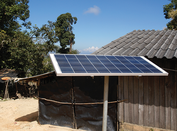 Solar panel on house