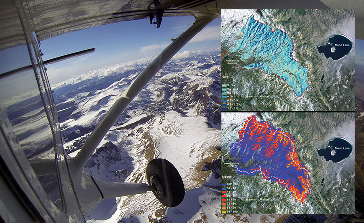 A plane from NASA’s Airborne Observatory mission flying over mountains in Yosemite National Park