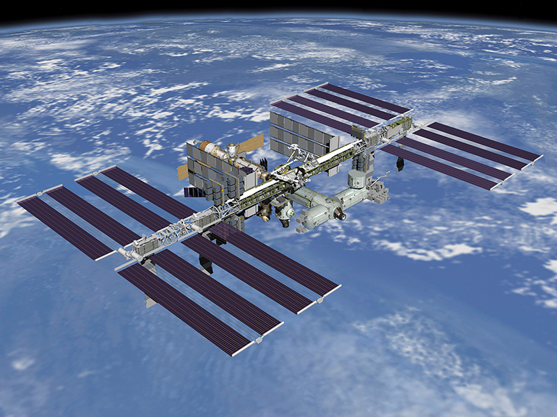 Solar arrays attached to the International Space Station