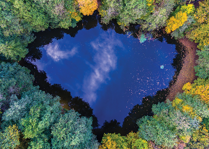 Aerial photo of a lake