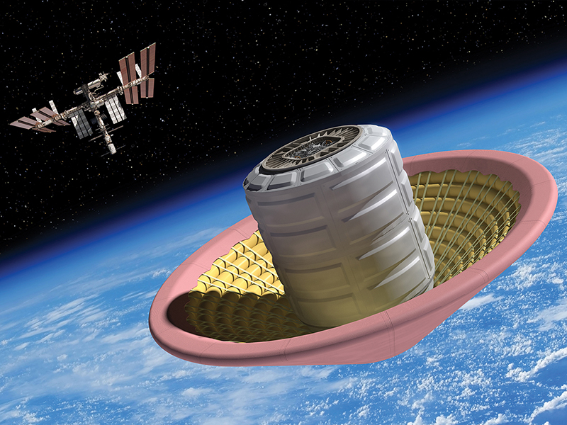 Depiction of inflatable heat shield