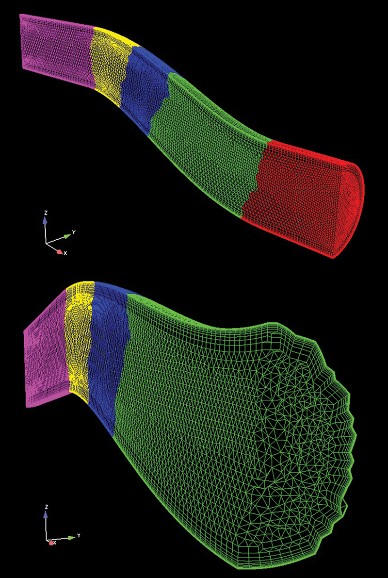 Visualization of jet engine intake duct with Wind-US