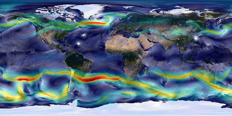 Satellite image of global winds