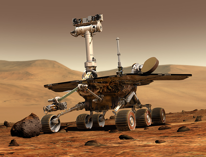 Rendering of a Mars rover