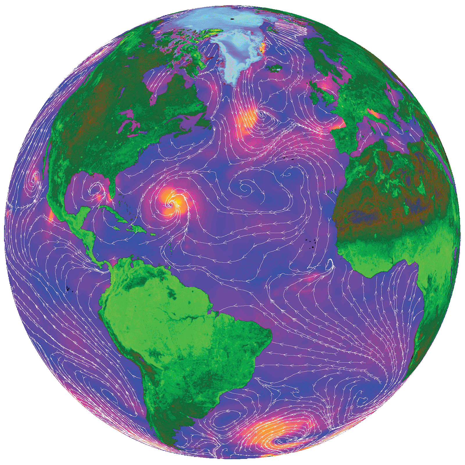 QuikSCAT model of ocean wind patterns