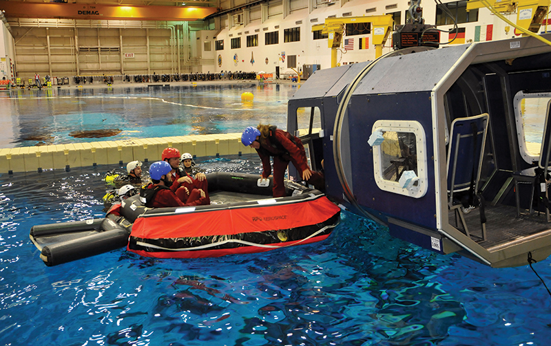 Offshore Oil Workers Learn Survival Skills in Astronaut Training Pool