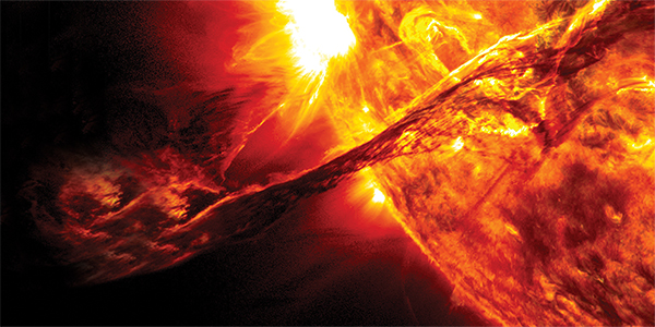 Red solar flare