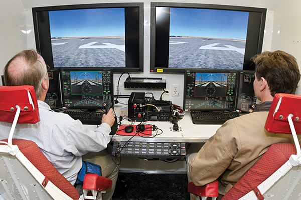 Two pilots operate the X-56A MUTT from a ground control station