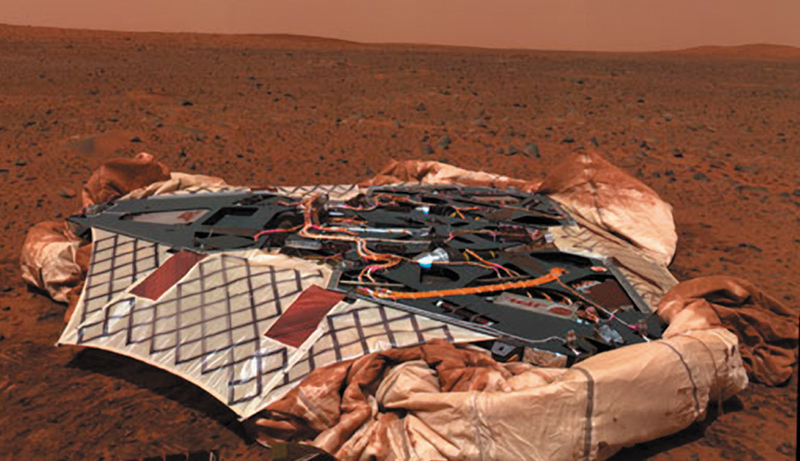 Mars Lander airbags deflated