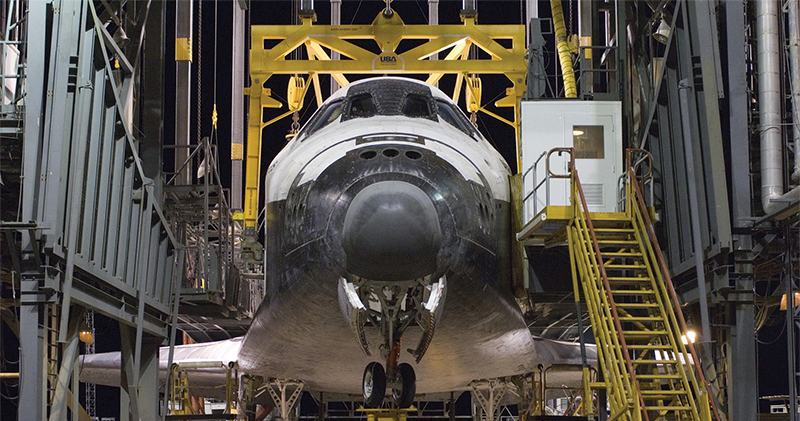 The space shuttle during its MRO phase.