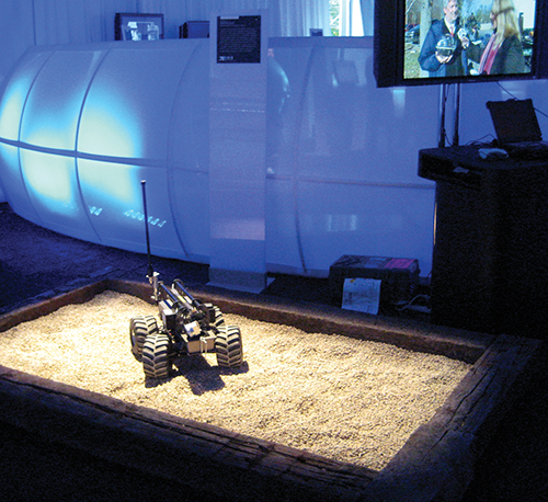 The Multi-function Agile Remote Control Robot (MARCbot) on display at WIRED NextFest