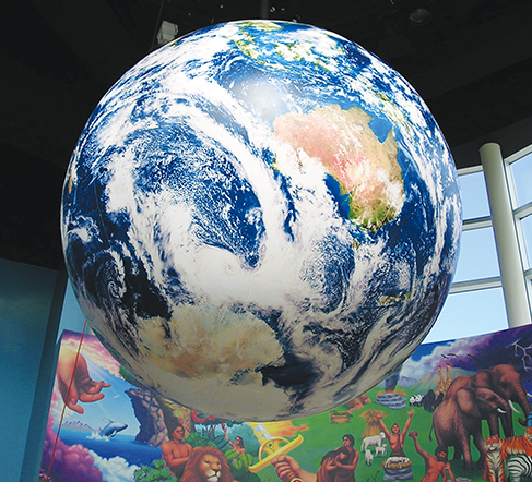 6-foot-diameter rotating globe