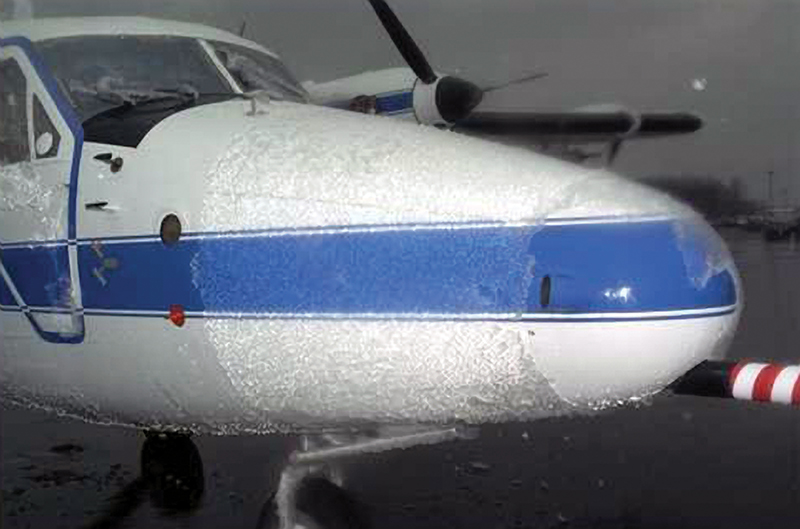 Ice on an aircraft