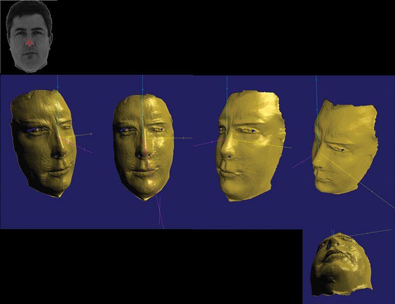 3-D facial images taken by a camera that used face verification software