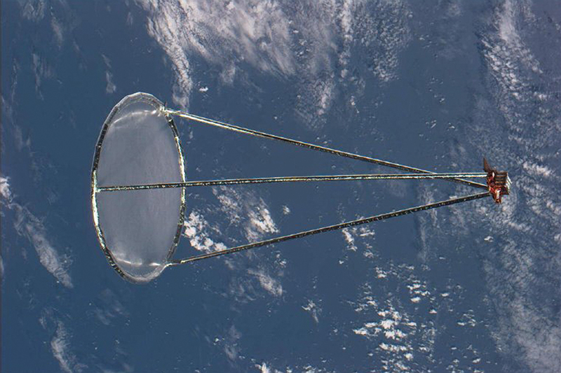 The Inflatable Antenna Experiment in airspace over Earth