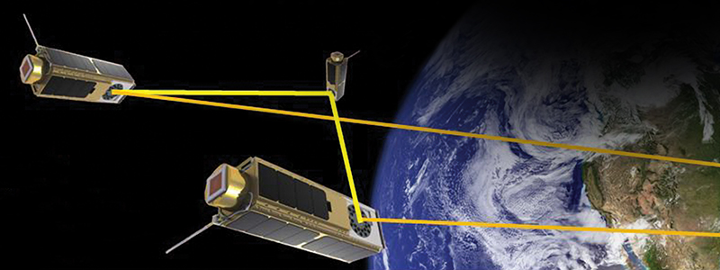 Laser communication by satellites