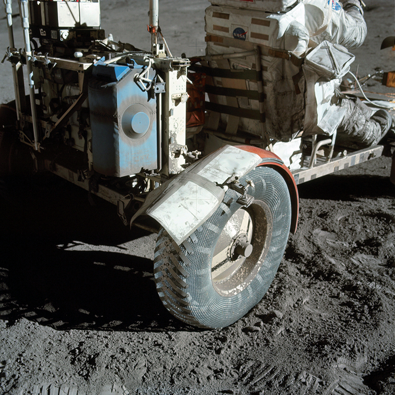 Damaged lunar rover