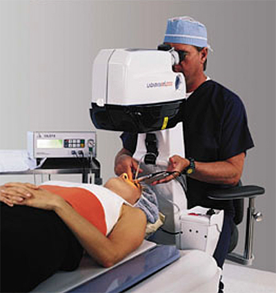 Alcon’s LADARTracker eye tracking device being used in Lasik surgery