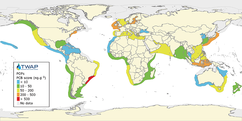 PCB contamination worldwide map