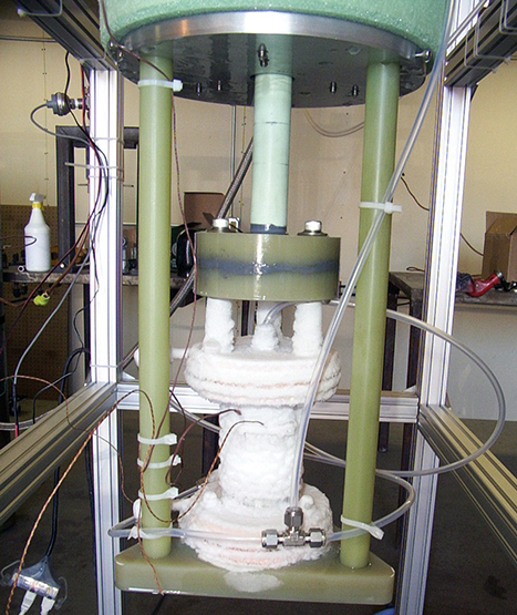 A quick-disconnect valve undergoes cryogenic testing