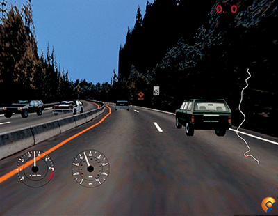 Simulated highway scene