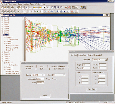 Screen shot of Lambda Research's TracePro software 