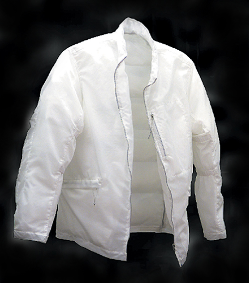 a white jacket with aerogel in it