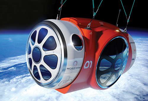 Closeup concept illustration of the module in space