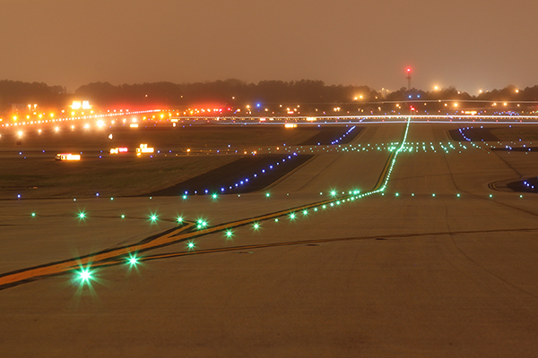 Lights on runways 