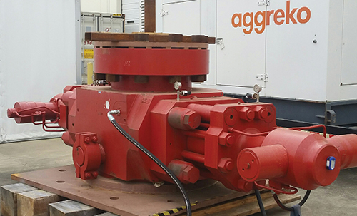 The red blowout preventer from the Deepwater Horizon disaster