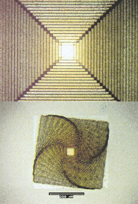 Two stepped pyramids used in optical components