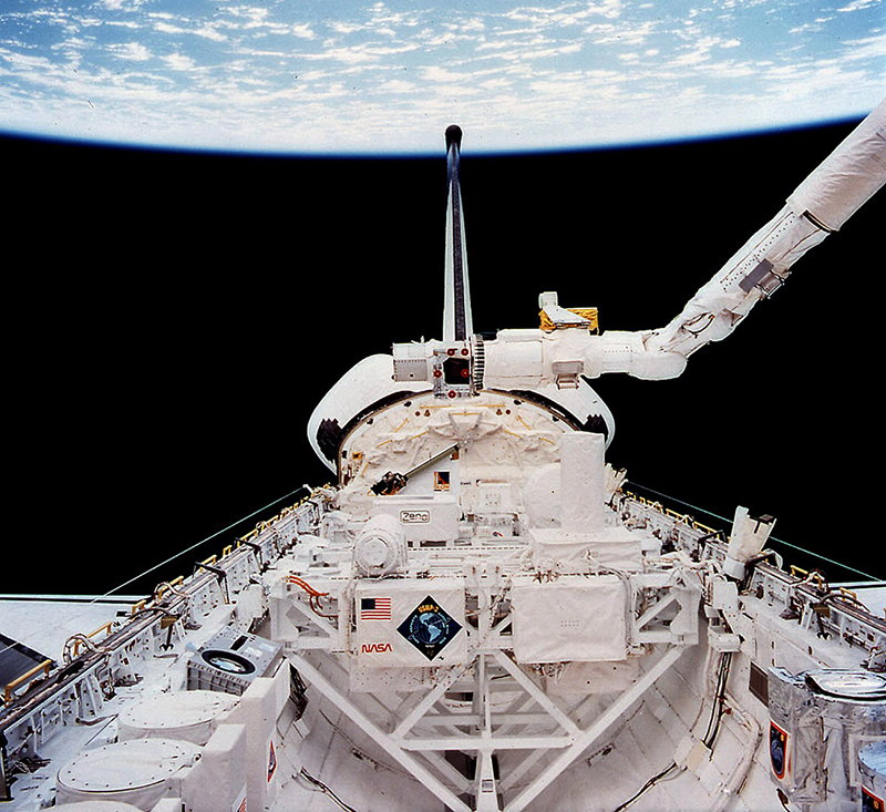 Space Shuttle Columbia with cargo