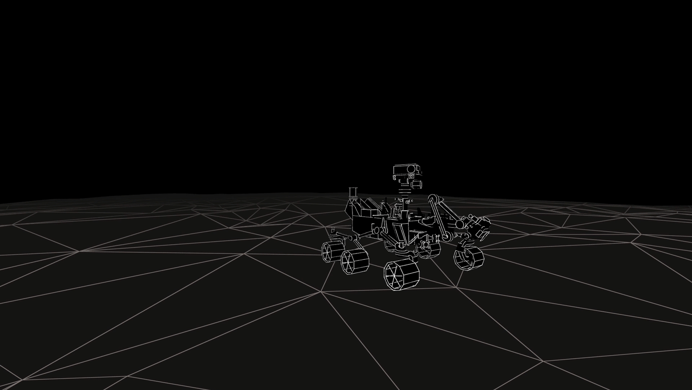 Animation of Curiosity Rover on Mars