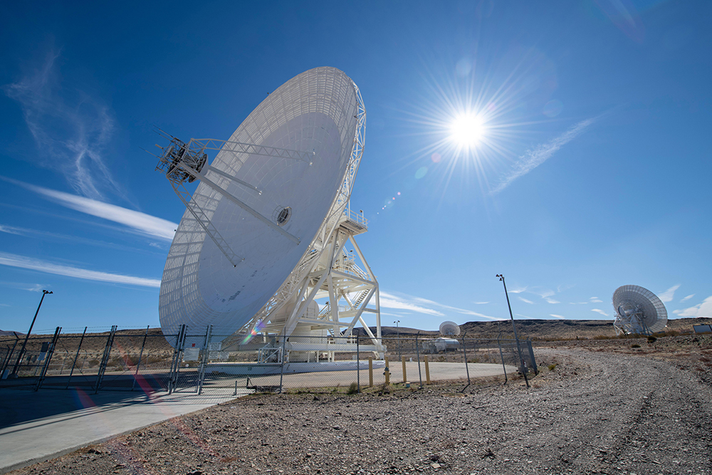 Antenna dish at NASA's Deep Space Network complex in Goldstone, California