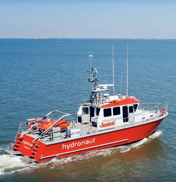 Nauticus’ little Hydronaut boat, which can navigate with or without a crew. 