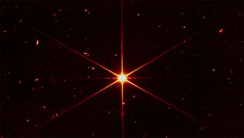 An alignment evaluation image from the James Webb Space Telescope