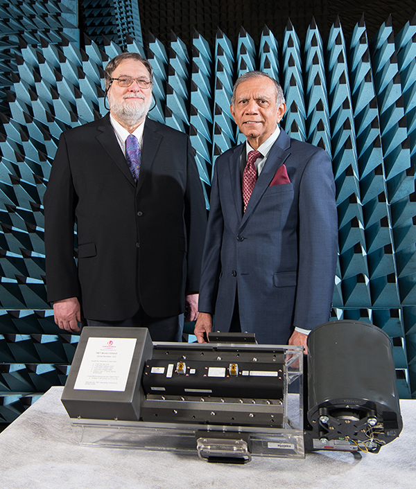 NASA electronics engineers Dale Force and Rainee Simons with an L3 (now Stellant) traveling-wave tube amplifier