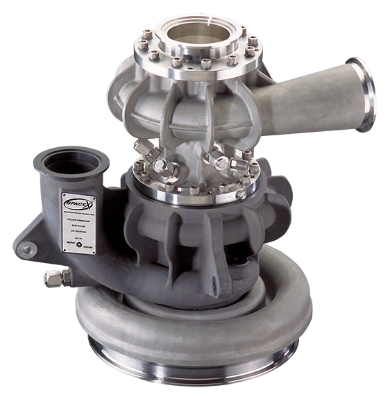 This turbopump, intended for the SpaceX Merlin engine, is one of many designs manufactured by Barber-Nichols