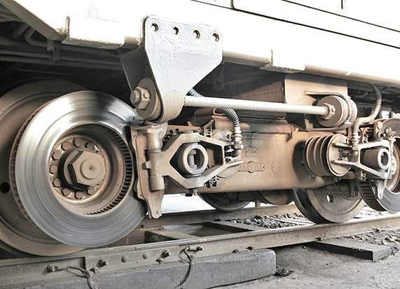 A train undercarriage