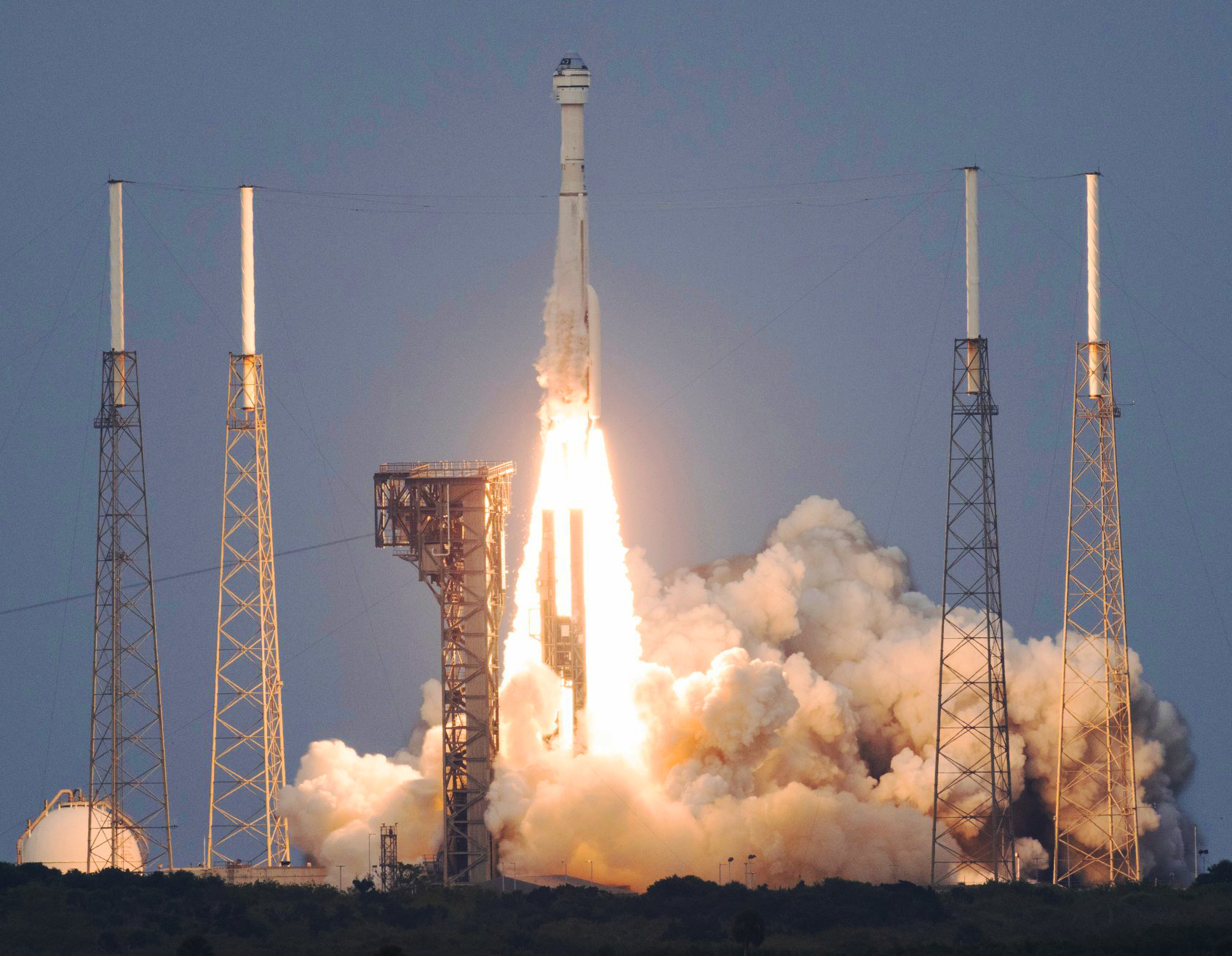 A rocket launches from Space Launch Complex 41, Cape Canaveral Space Force Station