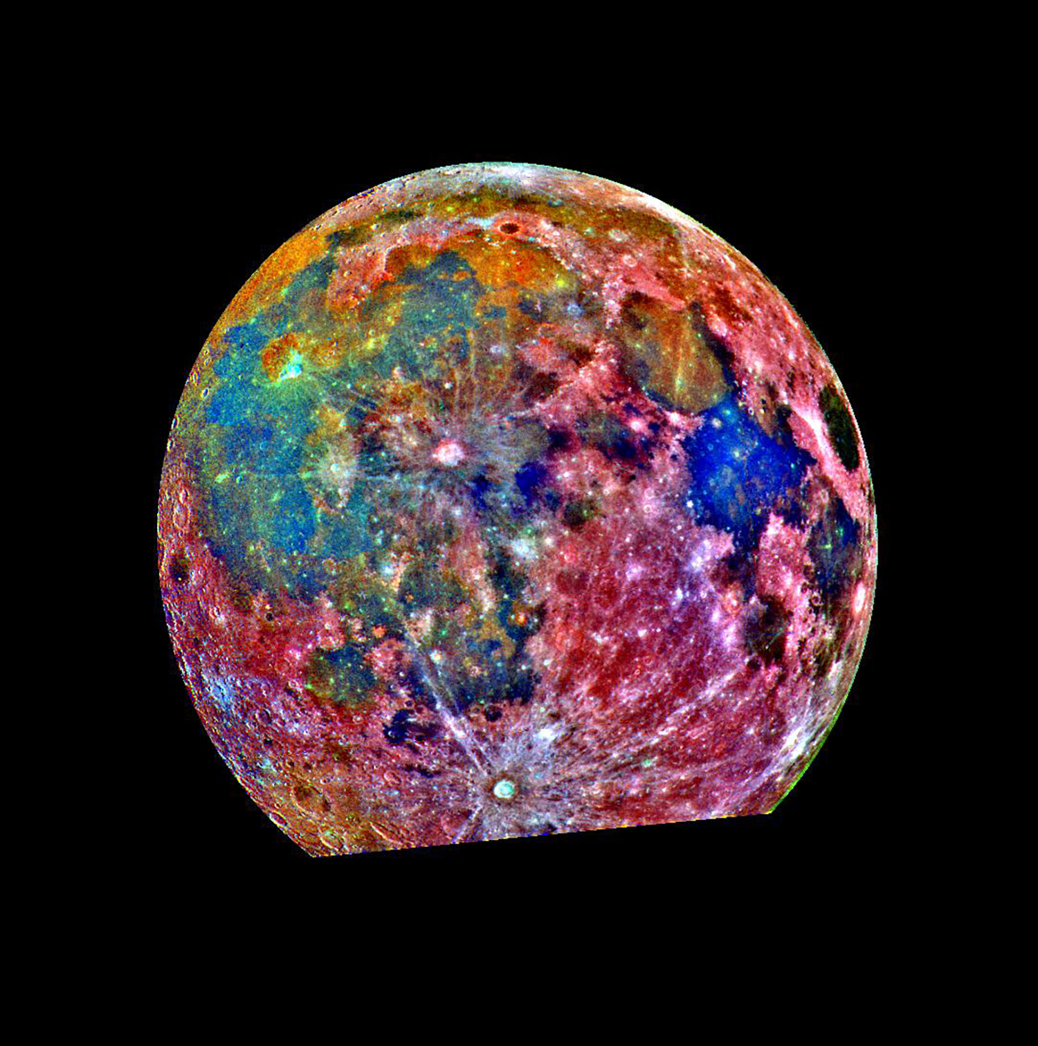 color composite photo of moon