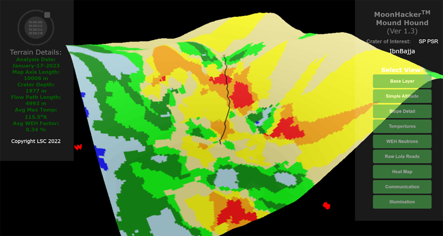 topographic map of crater