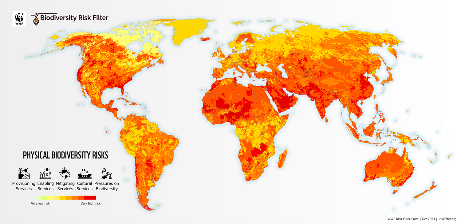 flat map of continents represented in colors red, orange and yellow
