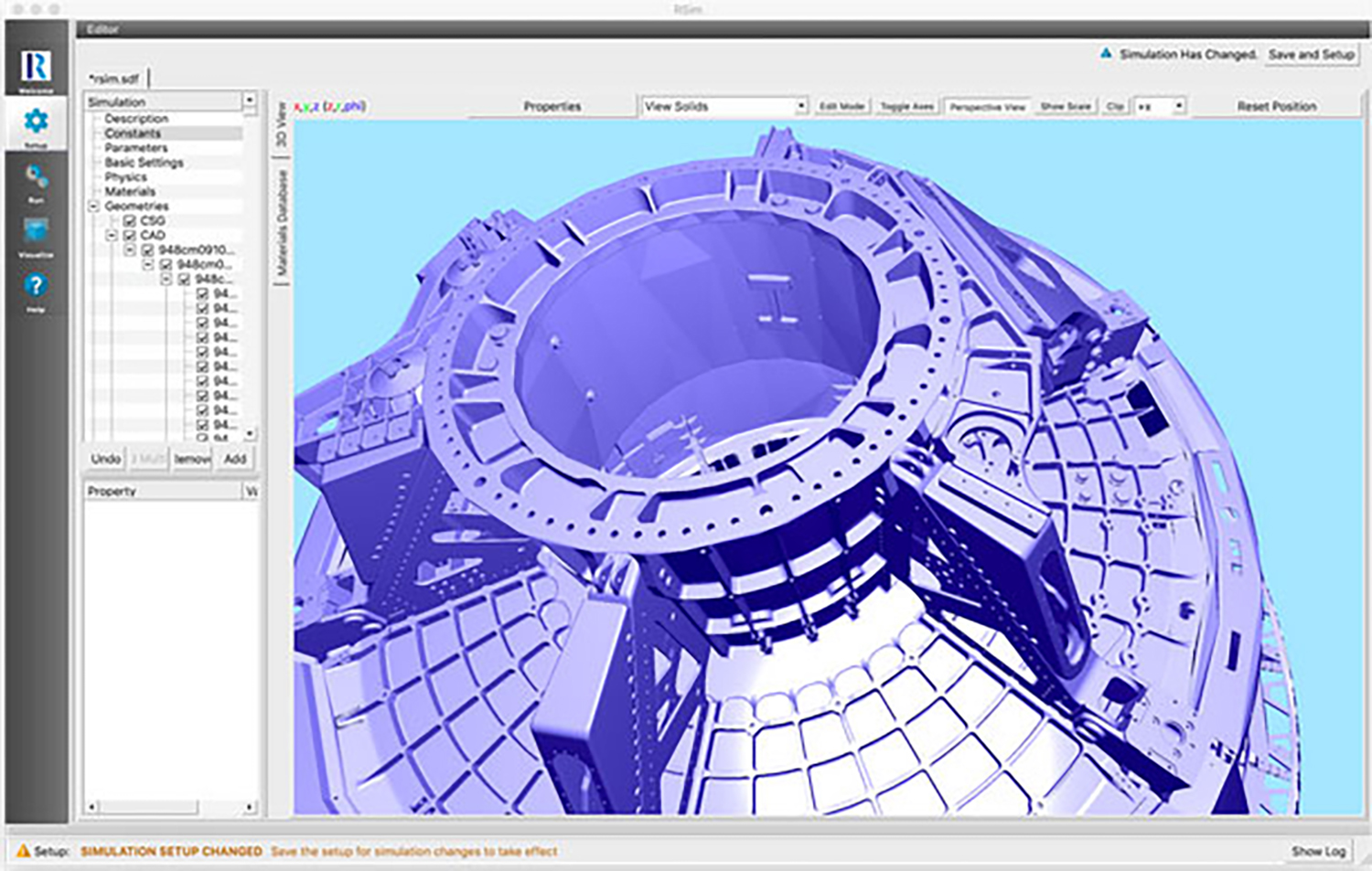 Computer interface displays a space vehicle design