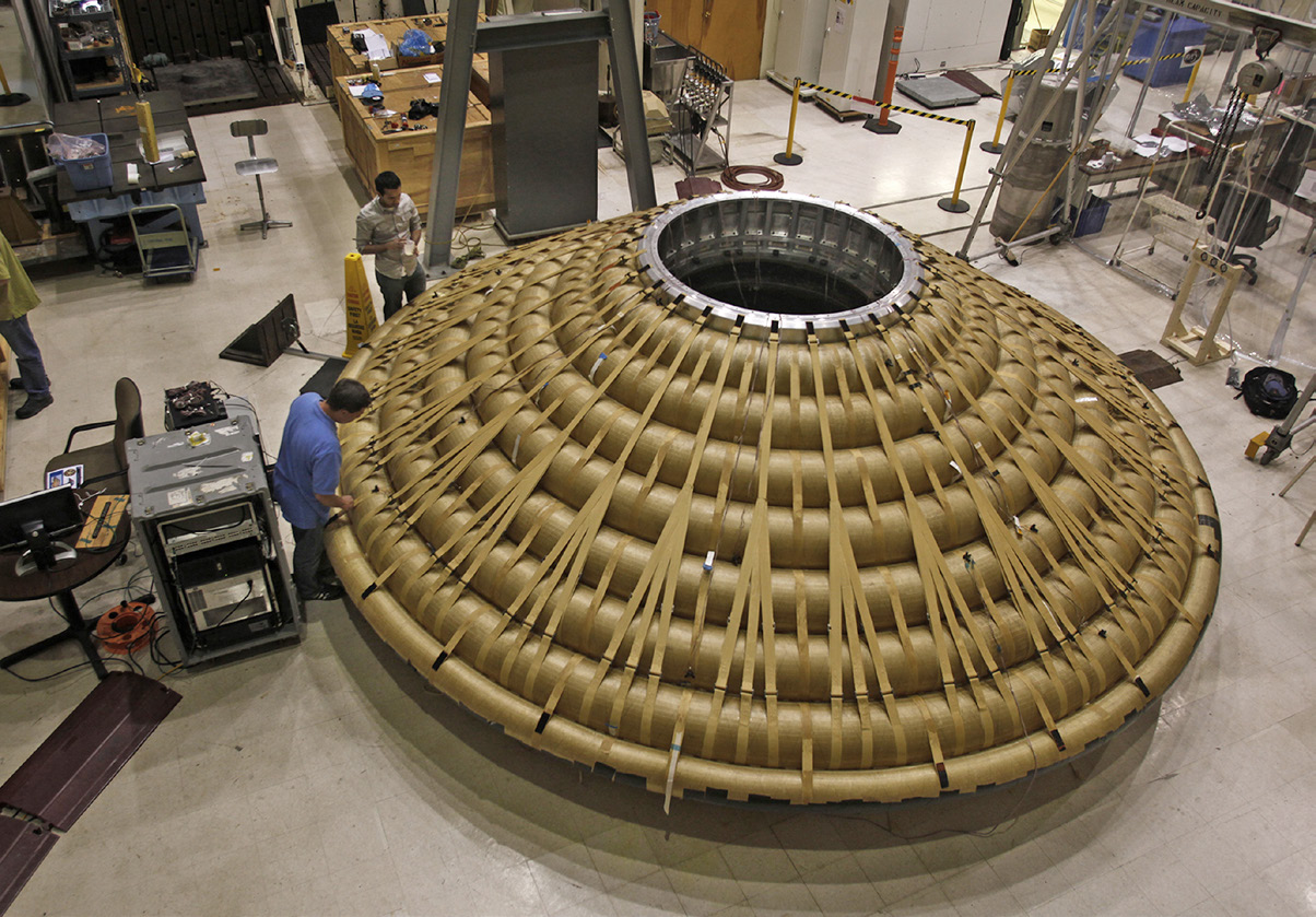 The Hypersonic Inflatable Aerodynamic Decelerator, an inflatable spacecraft technology that allows payloads to survive the harsh conditions of atmospheric re-entry.