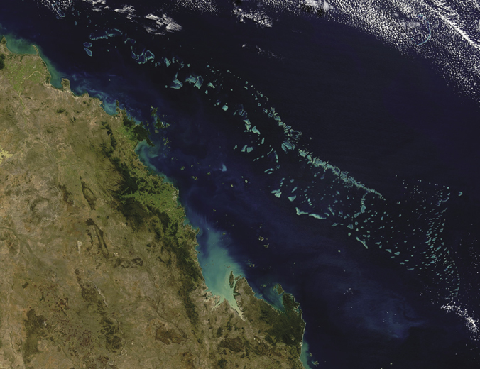 The Great Barrier Reef seen from space
