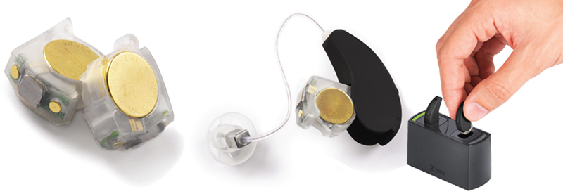 Hearing aid batteries, Rechargeable batteries and hearing aid