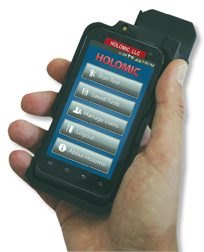 Holomic software running on a smartphone
