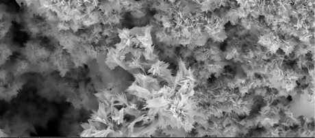 An image from an electron microscope of nanoparticles