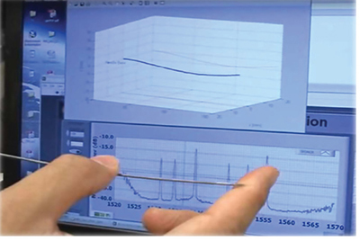 Prototype surgical needle being held can sense its own position